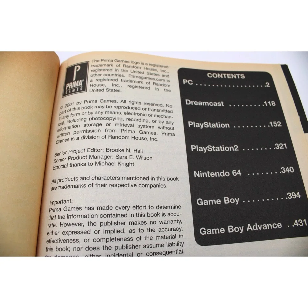 The Ultimate Code Book, Book of Secrets Prima Games 2001 PSX PS2 PC N64 Game Boy